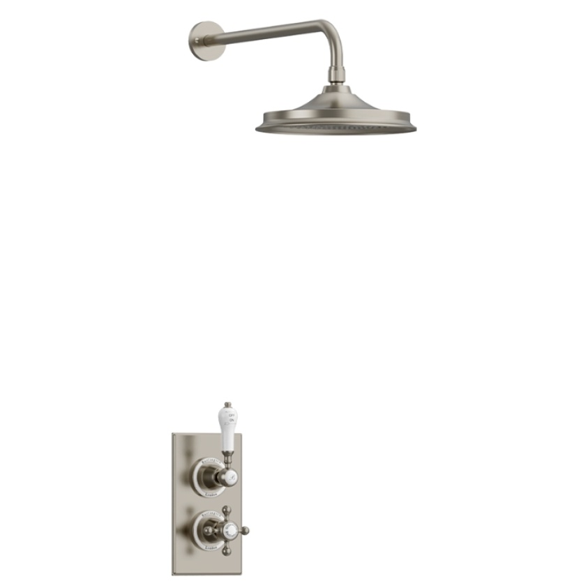 Product Cut out image of the Burlington Trent Brushed Nickel Concealed Thermostatic Shower